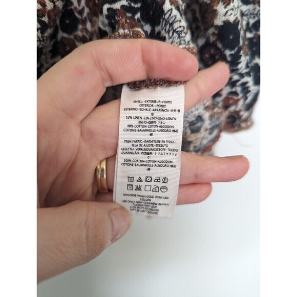 Free People Lucky Coin Tank Top Brown Floral Linen Small - Picture 8 of 8